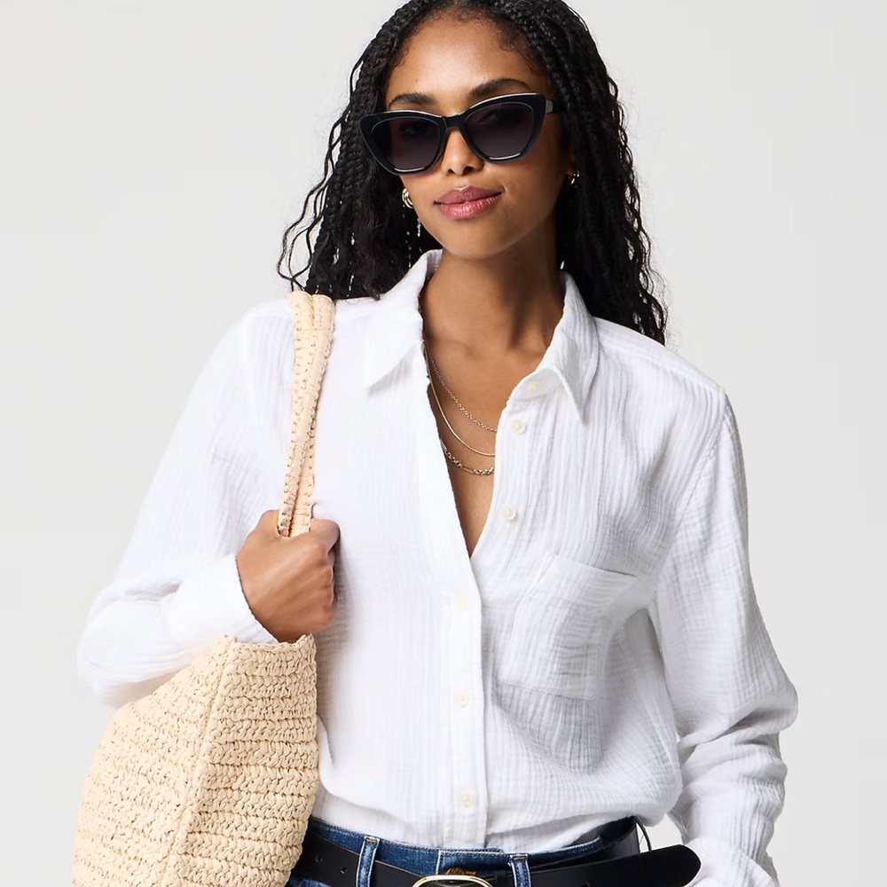 J.Crew Factory Double Gauze Button-Up Shirt